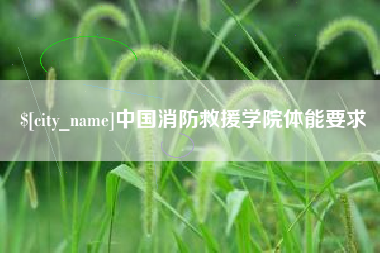 咸宁中国消防救援学院体能要求