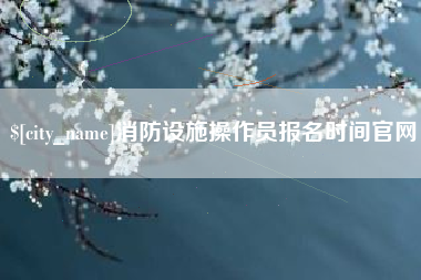 咸宁消防设施操作员报名时间官网