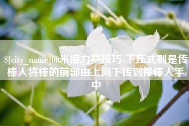 咸宁60米接力赛技巧-下压式则是传棒人将棒的前部由上向下传到接棒人手中